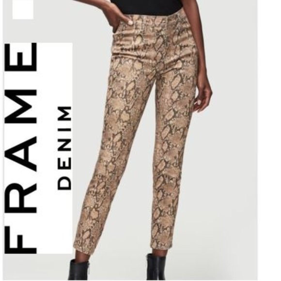Frame NEW Snakeskin Le High Skinny pants - Picture 1 of 7